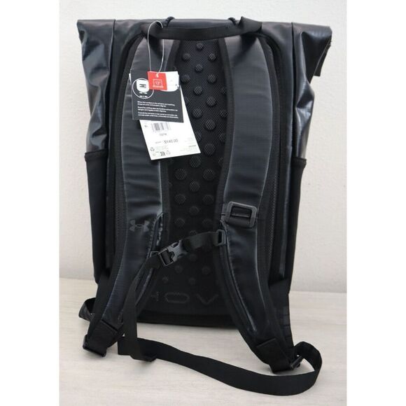 Under Armour 1382311-001 Unisex Black UA Summit Roll Top Backpack - Picture 2 of 16